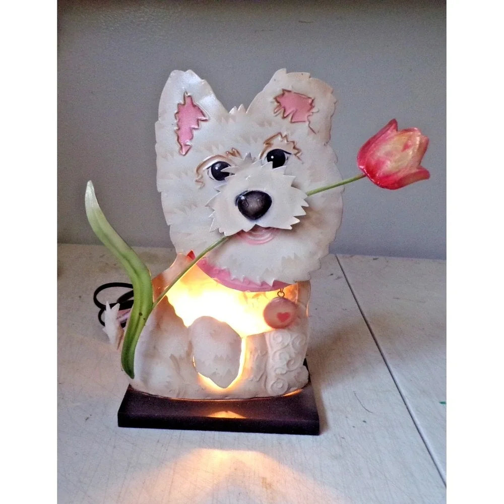 Zappobz Doggie w/Tulip‎ Metal Lamp on Stand New